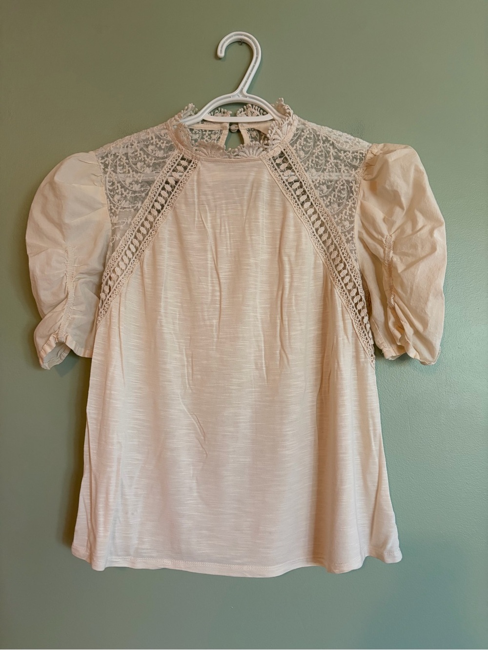Adiva Lace Blouse M Cream Victorian Cottagecore Puff Sleeve Edwardian Whimsical